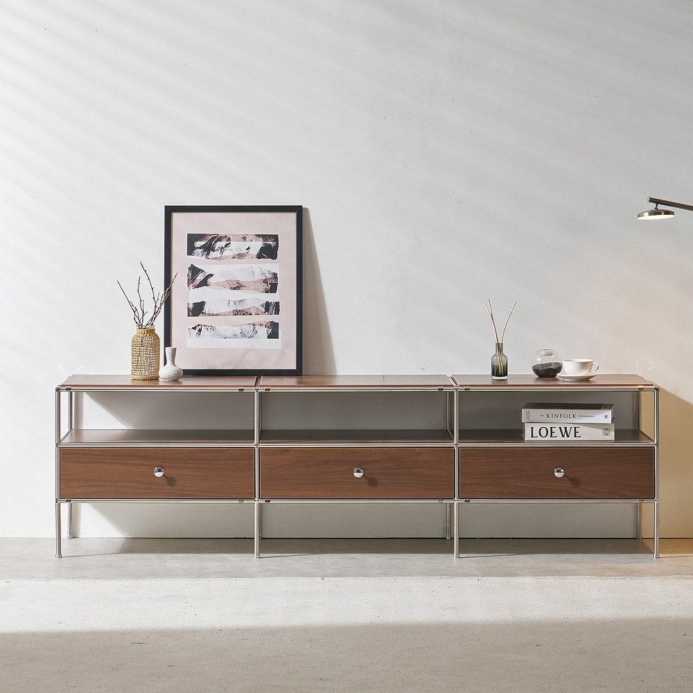 비아 미드센츄리 모던 PWOOD L1800 모듈 거실장 RAC505C