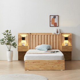 디앙 호텔식 LED SS 수납 원목침대 협탁2 VDF098C