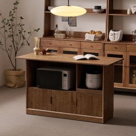헤이즐 원목 주방수납장 아일랜드 식탁 테이블 홈바 수납장 1400 GM430C